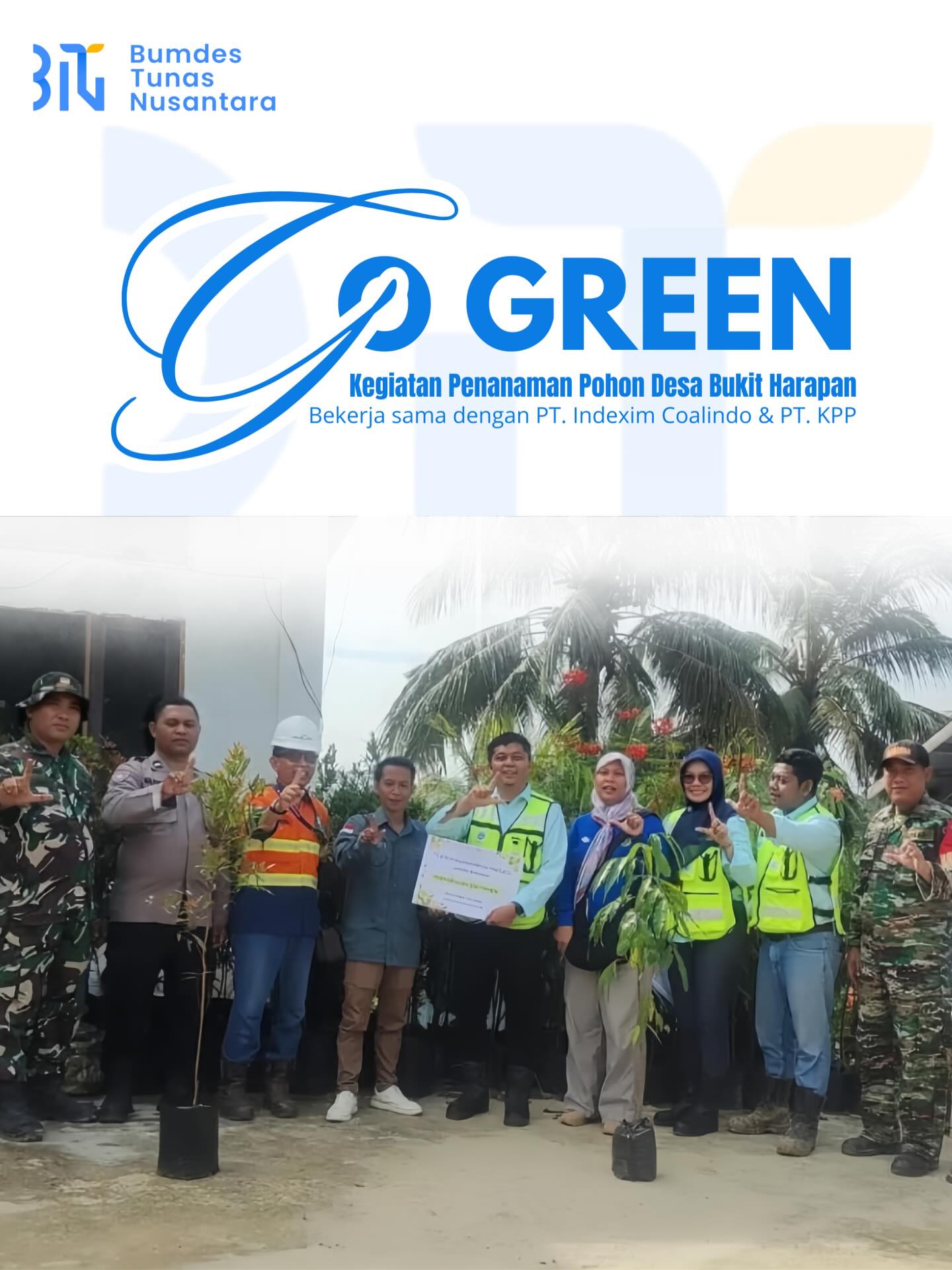 Penanaman Pohon di Desa Bukit Harapan Bersama Warga, PT. Indexim Coalindo dan PT. KPP
